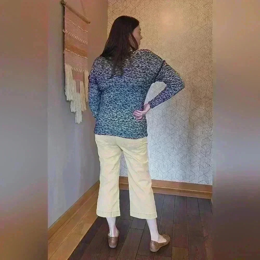 J. Crew Navy and White Nautical Style Boat Neck Sweater Size XS